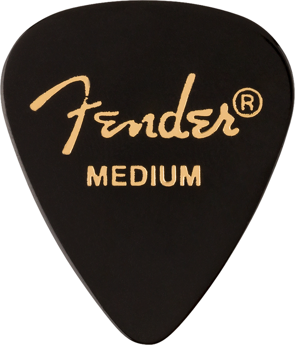 Fender 351 Premium Celluloid Guitar Picks- MEDIUM, BLACK - 12-Pack (1 Dozen)