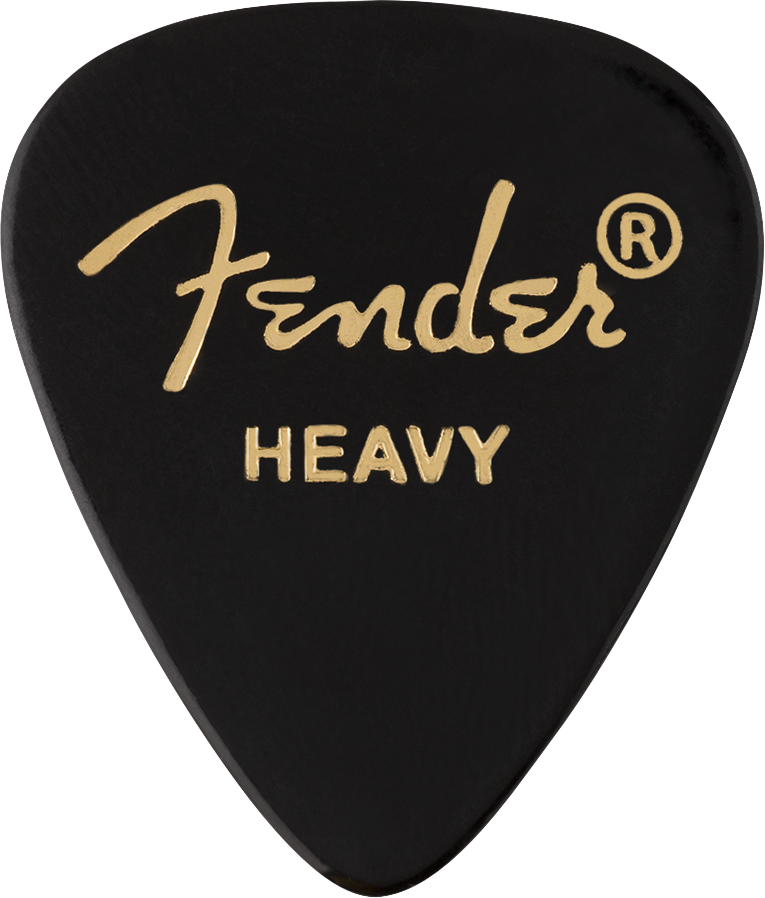 Fender 351 Premium Celluloid Guitar Picks - HEAVY, BLACK - 12-Pack (1 Dozen)