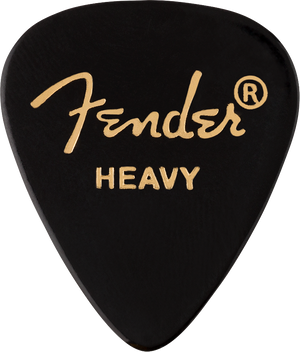 Fender 351 Premium Celluloid Guitar Picks - HEAVY, BLACK - 12-Pack (1 Dozen)