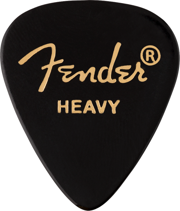 Fender 351 Premium Celluloid Guitar Picks - HEAVY, BLACK - 12-Pack (1 Dozen)