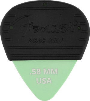 Fender MOJO GRIP Guitar Picks, Dura-Tone Delrin .58, 3-Pack SURF GREEN