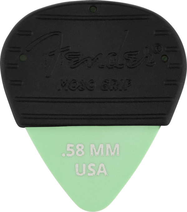 Fender MOJO GRIP Guitar Picks, Dura-Tone Delrin .58, 3-Pack SURF GREEN
