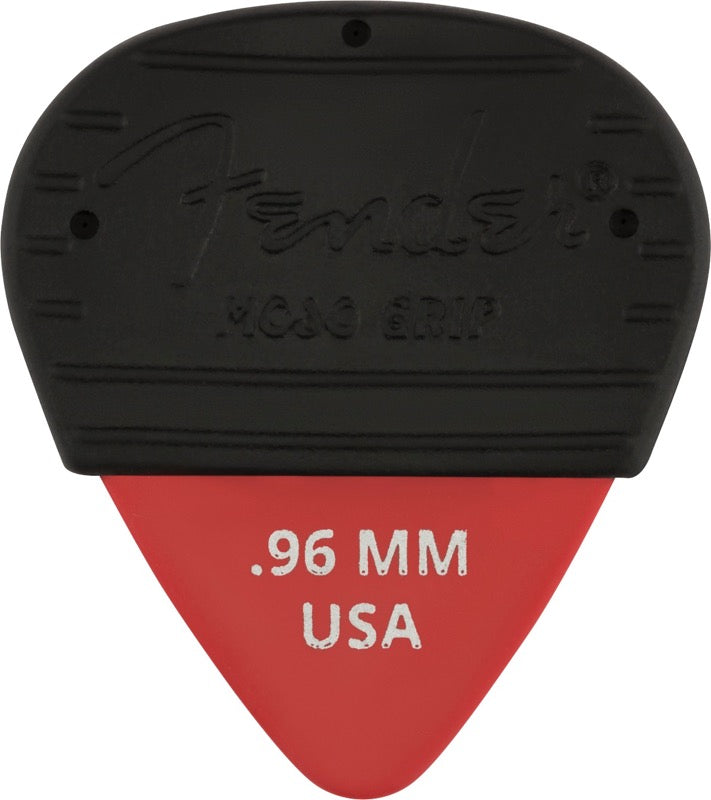 Fender MOJO GRIP Guitar Picks, Dura-Tone Delrin .96, 3-Pack FIESTA RED