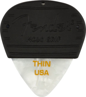 Fender MOJO GRIP Guitar Picks, Celluloid, THIN, 3-Pack, WHITE MOTO