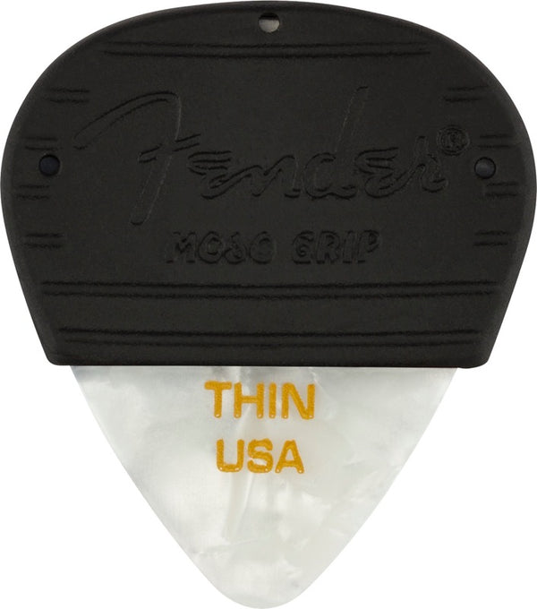 Fender MOJO GRIP Guitar Picks, Celluloid, THIN, 3-Pack, WHITE MOTO