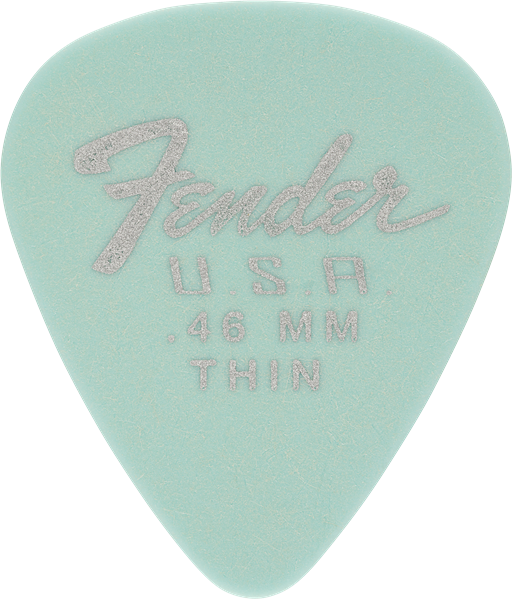 Genuine Fender 351 Dura-Tone Delrin Guitar Picks, DAPHNE BLUE, .46, 12 PACK