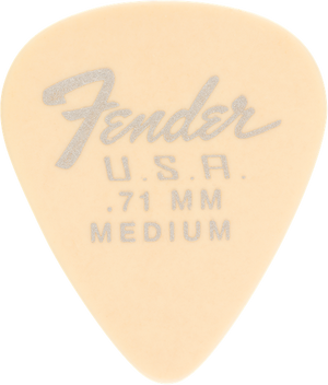 Genuine Fender 351 Dura-Tone Delrin Guitar Picks, OLYMPIC WHITE, .71, 12 PACK