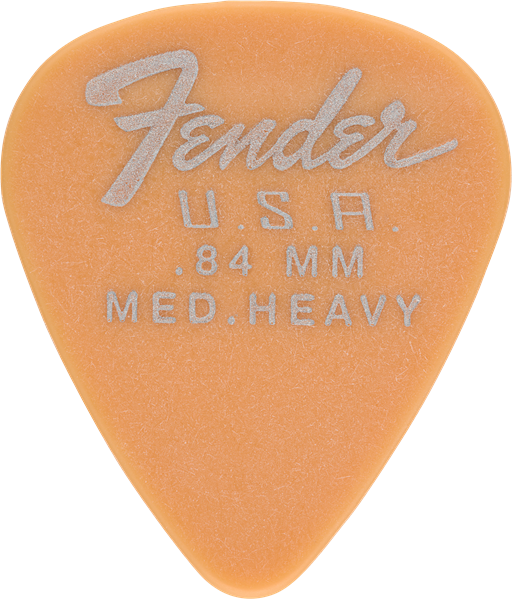 Genuine Fender 351 Dura-Tone Delrin Guitar Picks, Butterscotch Blonde, .84, 12 PACK