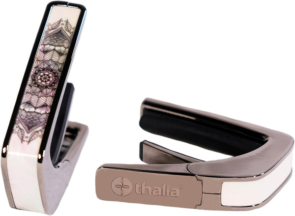 Thalia Deluxe Series Guitar Capo - Pearl Mandala, Black Chrome