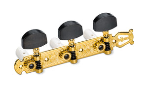 Schaller Germany 3x3 Classic Lyra Classical Guitar Tuners - Gold/Ebony