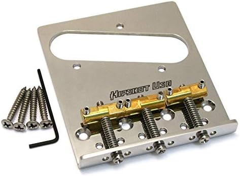 Hipshot 4-Hole 3-Compensated Saddle Telecaster Bridge - STAINLESS STEEL CHROME