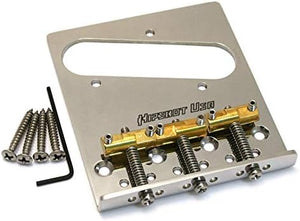 Hipshot 4-Hole 3-Compensated Saddle Telecaster Bridge - STAINLESS STEEL CHROME