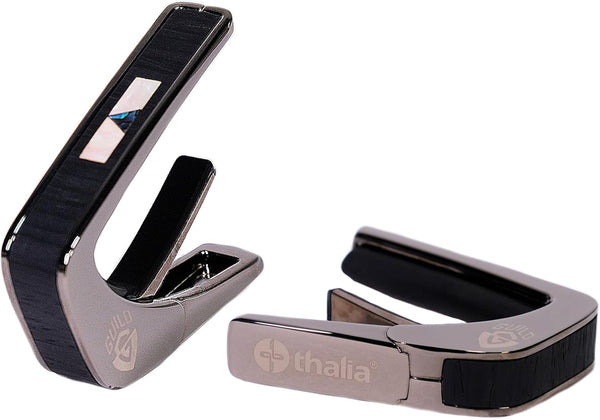 Thalia X Guild Guitars Ebony Inked with V-Block Marker Capo, Black Chrome