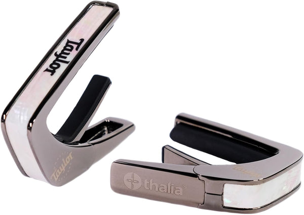Thalia X Taylor Guitars White Pearl Logo Capo, Black Chrome