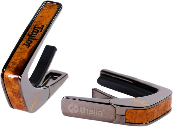 Thalia X Taylor Guitars Logo on AAA Koa Capo, Black Chrome