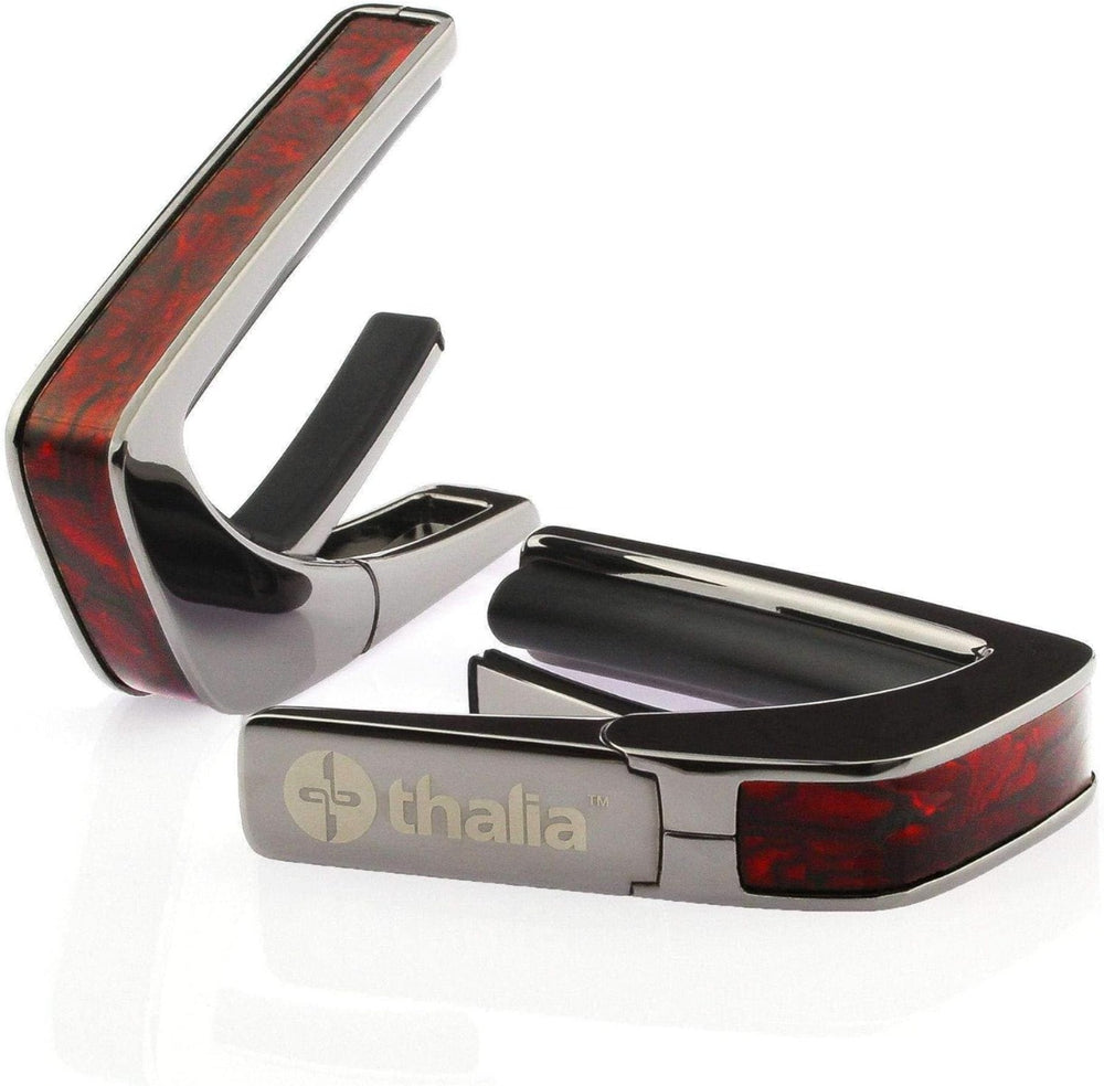 Thalia Shell Collection Guitar Capo - Crimson Paua Inlay, Black Chrome