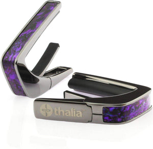 Thalia Shell Collection Guitar Capo - Purple Paua Inlay, Black Chrome