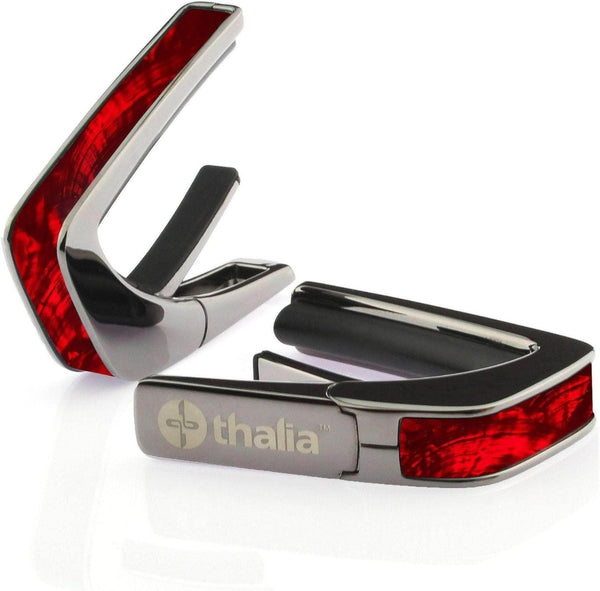 Thalia Shell Collection Guitar Capo - Red Angel Wing, Black Chrome