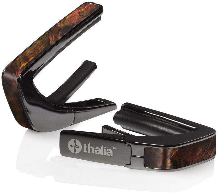 Thalia Shell Collection Guitar Capo - Tennessee Whisky Wing Inlay, Black Chrome