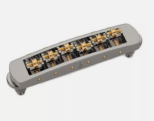 Schaller Germany STM Roller Bridge for Les Paul, RUTHENIUM w/ Brass Saddles