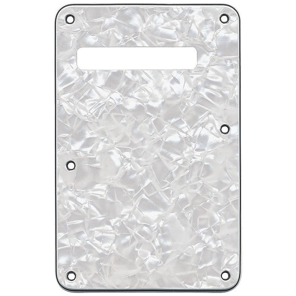 Genuine Fender Strat/Stratocaster Backplate - WHITE PEARL MOTO, 099-1323-000