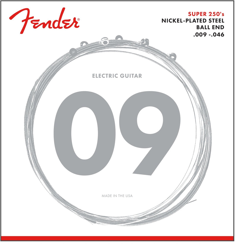 Fender Super 250LR Nickel-Plated Steel Electric Guitar Strings - LIGHT/REG 9-46