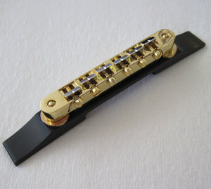 Gretsch Adjustomatic Bridge Assembly - Gold w/ Ebony Base - 008-0628-000