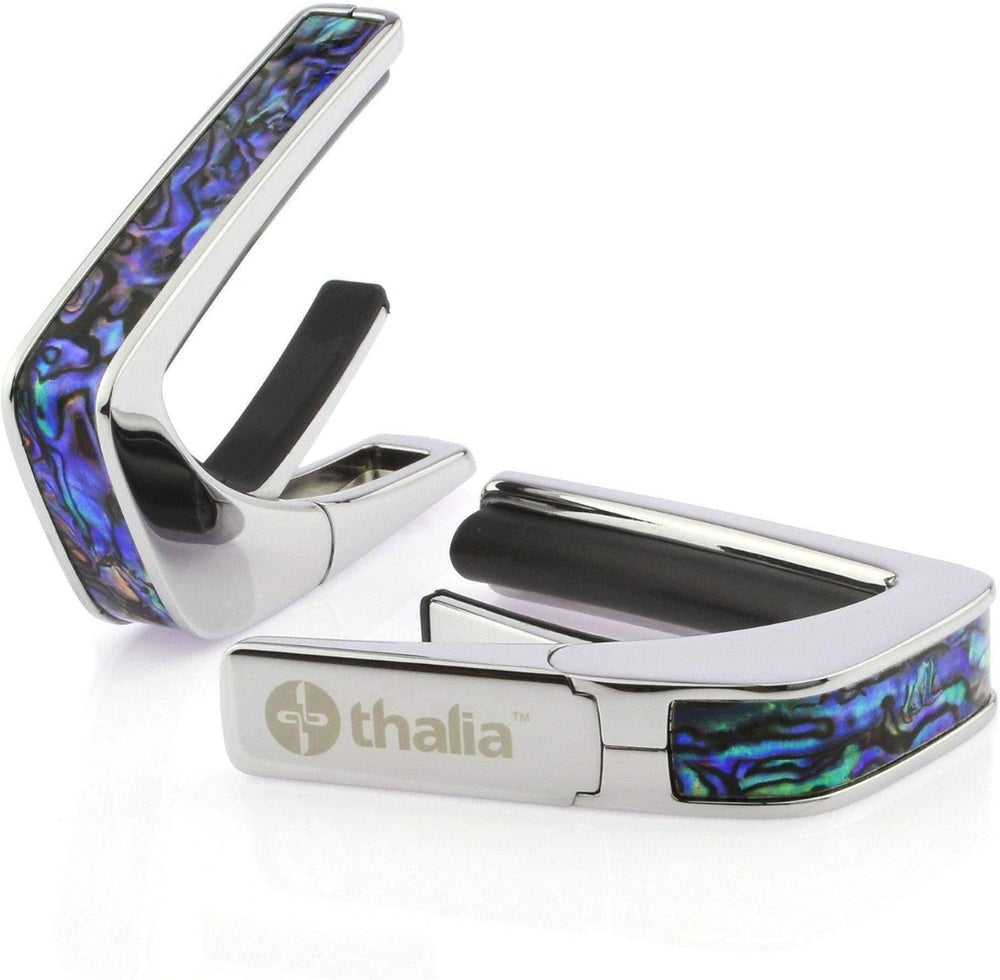 Thalia Shell Collection Guitar Capo - Blue Abalone Inlay, Chrome