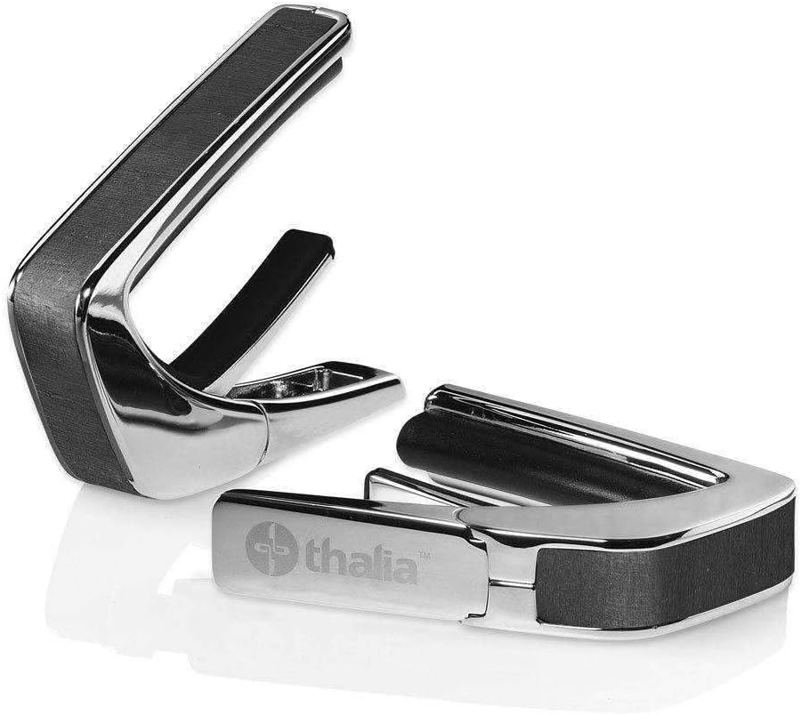 Thalia Shell Collection Guitar Capo - Ebony Inked Inlay, Chrome