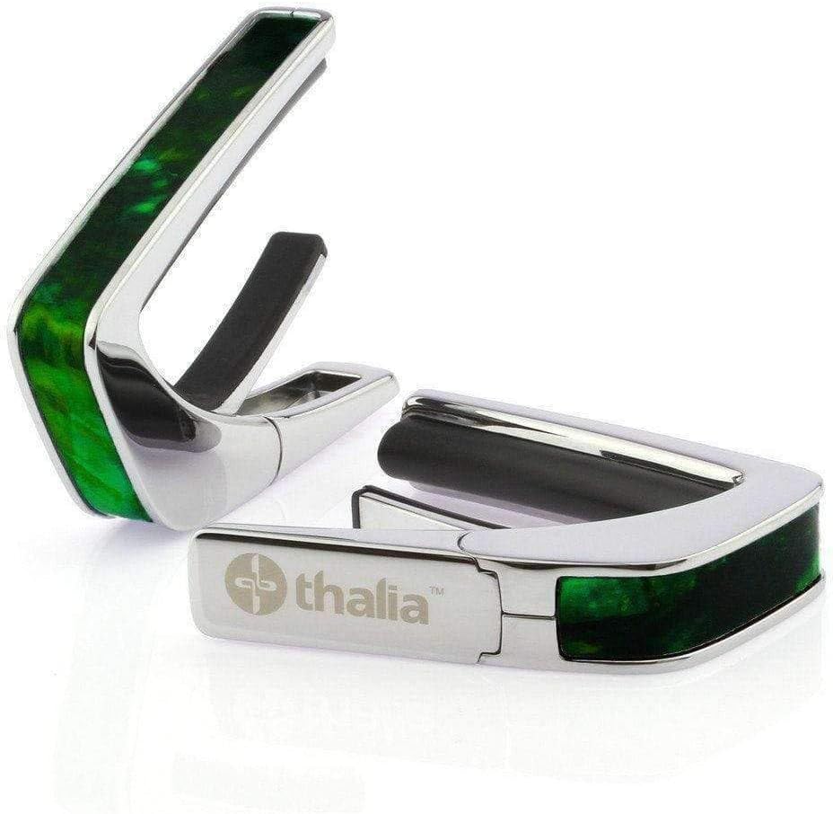 Thalia Shell Collection Guitar Capo - Green Angel Wing, Chrome