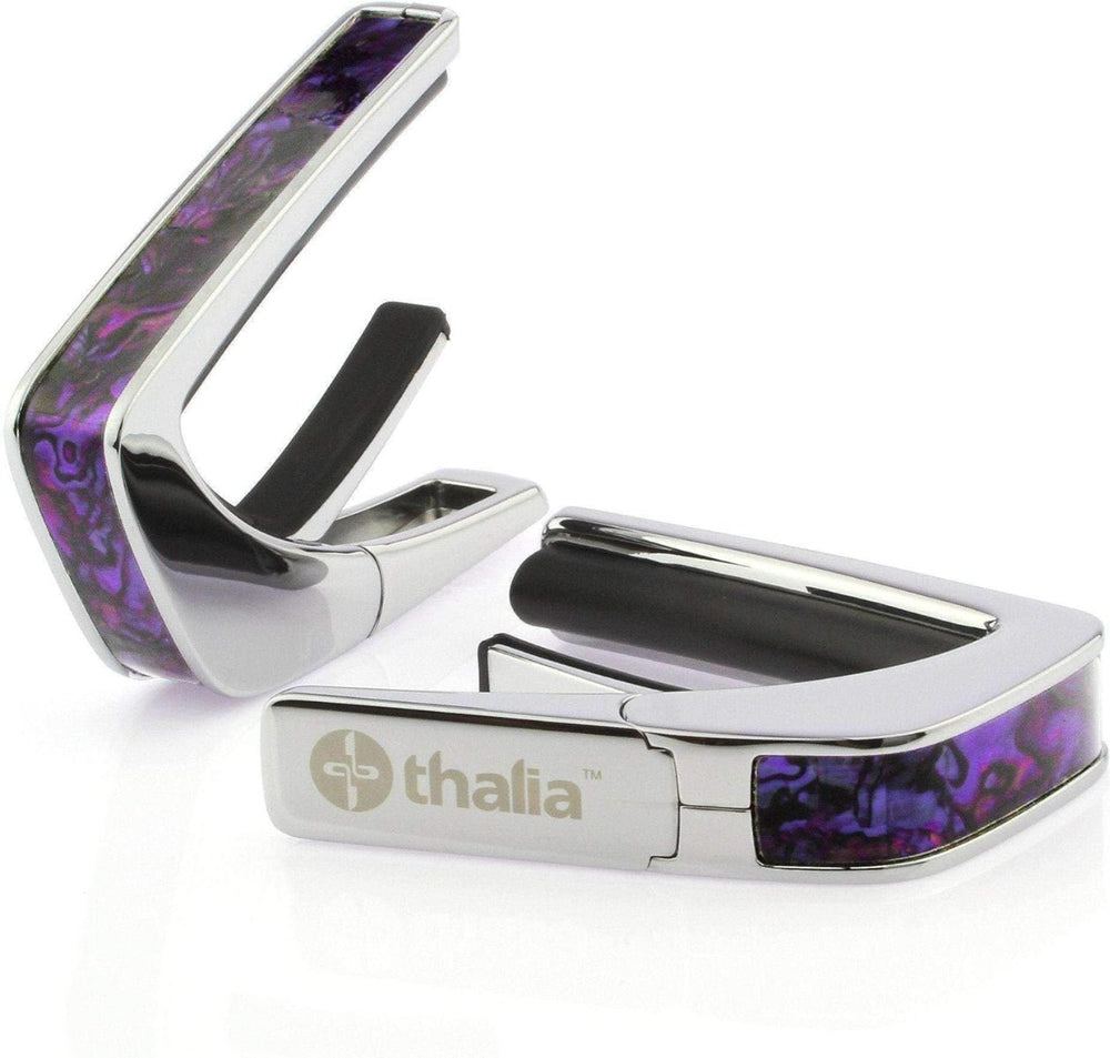 Thalia Shell Collection Guitar Capo - Purple Paua Inlay, Chrome