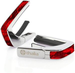 Thalia Shell Collection Guitar Capo - Red Angel Wing Inlay, Chrome
