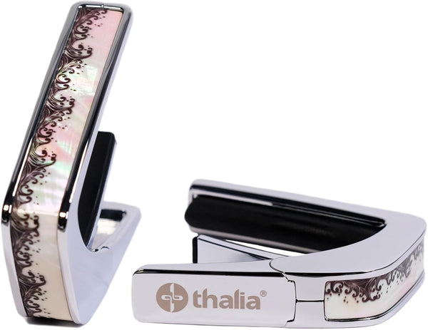 Thalia Deluxe Series Guitar Capo - White Pearl Waves, Chrome