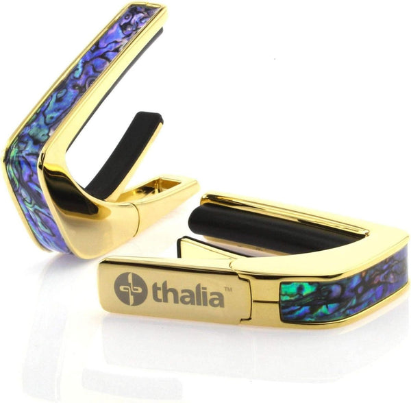 Thalia Shell Collection Guitar Capo - Blue Abalone Inlay, 24k Gold