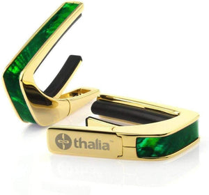 Thalia Shell Collection Guitar Capo - Green Angel Wing Inlay, 24k Gold