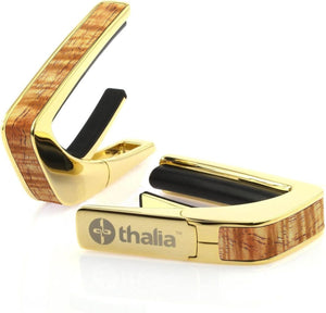 Thalia Wood Collection Guitar Capo - AAA Hawaiian Koa Inlay, 24k Gold