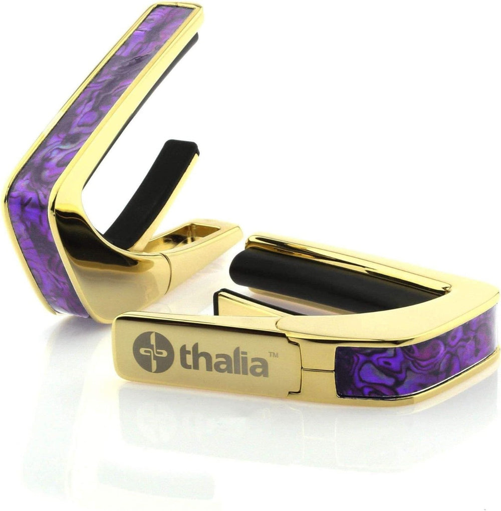 Thalia Shell Collection Guitar Capo - Purple Paua Inlay, 24k Gold