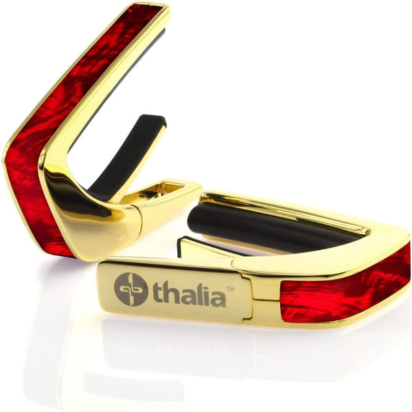 Thalia Shell Collection Guitar Capo - Red Angel Wing Inlay, 24k Gold