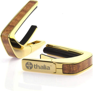 Thalia Wood Collection Guitar Capo - Sapele Inlay, 24k Gold