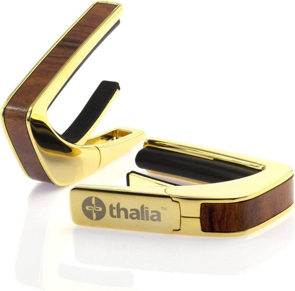 Thalia Wood Collection Guitar Capo - Santos Rosewood Inlay, 24k Gold