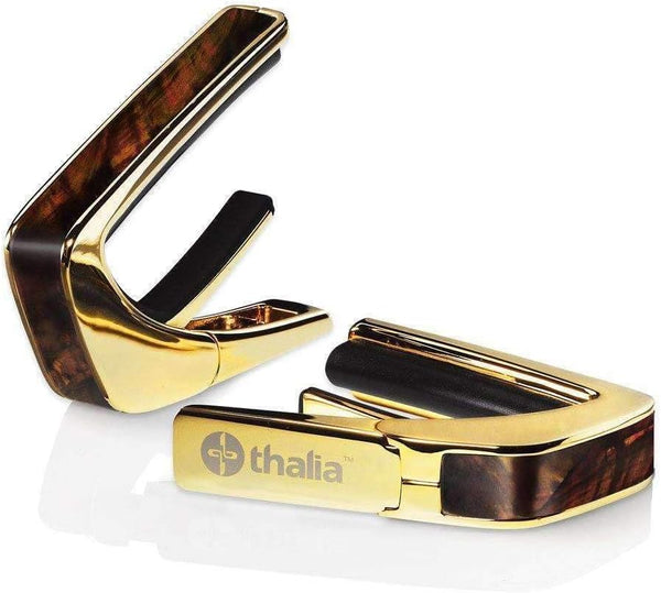 Thalia Shell Collection Guitar Capo - Tennessee Whiskey Wing Inlay, 24k Gold
