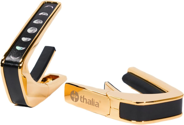 Thalia Deluxe Series Guitar Capo - Moon Phases on Pearl, 24k Gold
