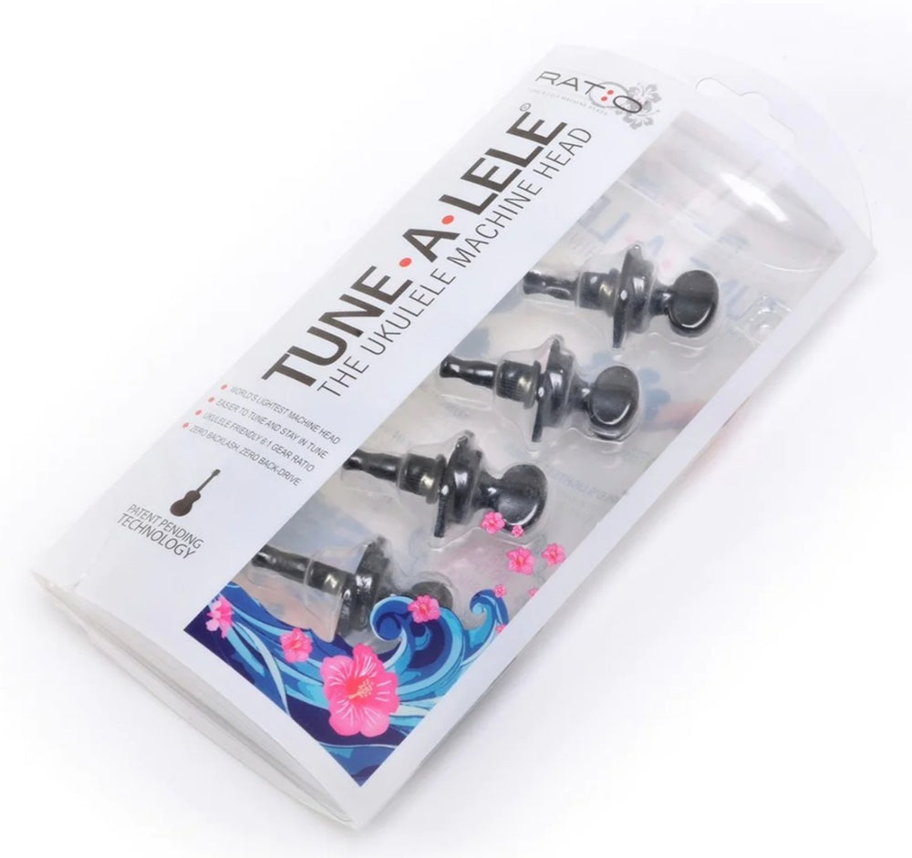 Graph Tech Ratio Tune-a-Lele Ukulele Tuners/Machines Set - BLACK, PRU-4004-BK