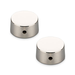 Schaller Germany Set of (2) 6mm Metal Speed Guitar Knobs, NICKEL 15030100