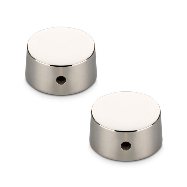Schaller Germany Set of (2) 6mm Metal Speed Guitar Knobs, NICKEL 15030100