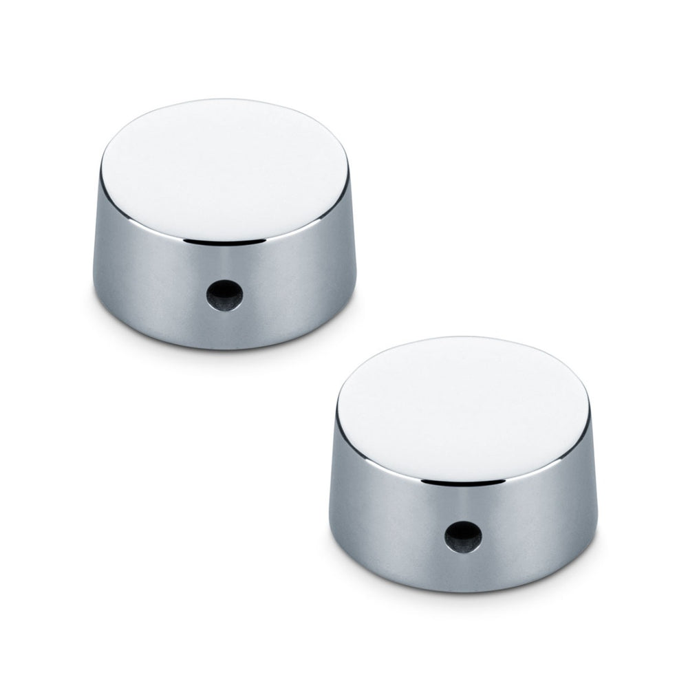 Schaller Germany Set of (2) 6mm Metal Speed Guitar Knobs, CHROME 15030200