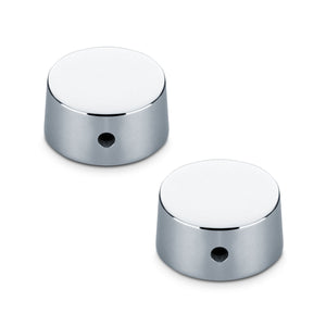 Schaller Germany Set of (2) 6mm Metal Speed Guitar Knobs, CHROME 15030200