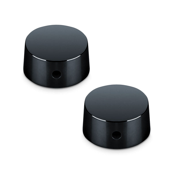 Schaller Germany Set of (2) 6mm Metal Speed Guitar Knobs, BLACK 15030400