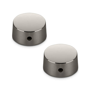 Schaller Germany Set of (2) 6mm Metal Speed Guitar Knobs, RUTHENIUM 15030600