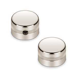 Schaller Germany Set of (2) 6mm Knurled Metal Speed Knobs, NICKEL 15040100
